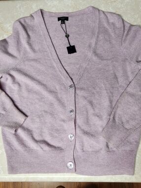 Talbots Petites Medium Lambswool Nylon Angora Rabbit Cardigan Sweater New